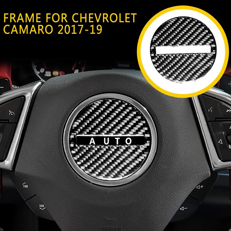 Накладка на руль из настоящего углеродного волокна для Chevrolet Camaro- рулевые Чехлы Защитные аксессуары для интерьера
