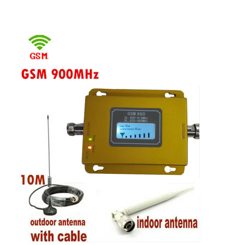 Полный комплект усилитель сигнала сотового телефона GSM 900 МГц ретранслятор с ЖК