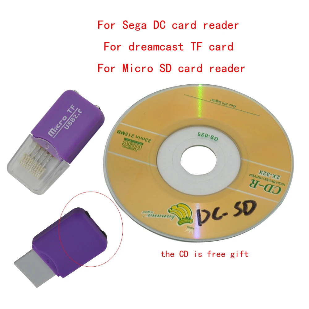 

10PCS For Sega DC card reader dreamcast TF card Micro SD/DC card reader