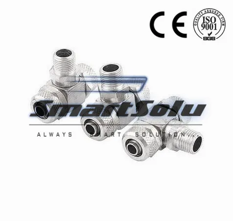

Free shipping 3 Pcs 1/8"PT Male to 8mm Pneumatic Hose Air Fitting Tee Quick Connector Coupler
