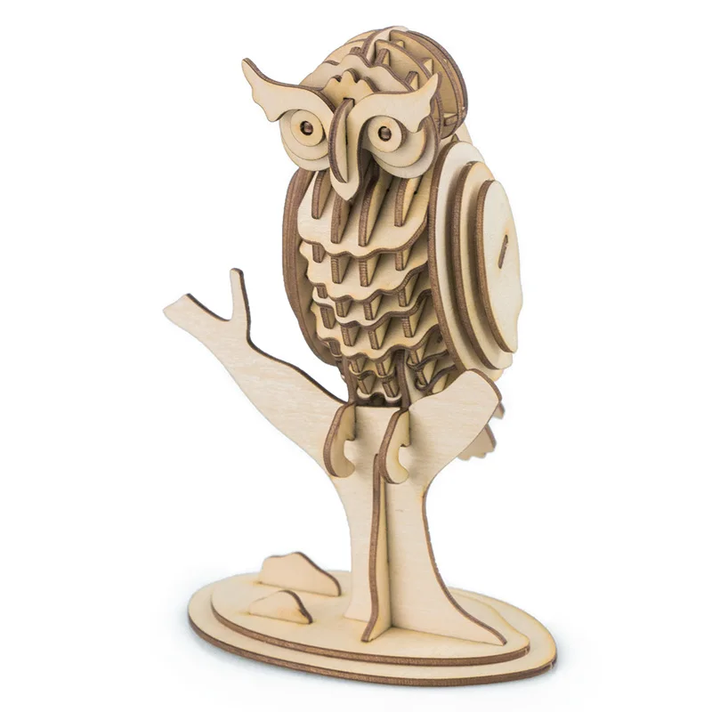 

Robotime Home Decor Figurine DIY Wooden Miniature Owl Vintage Model Kit Craft Car Decoration Accessories Gift for Children TG252