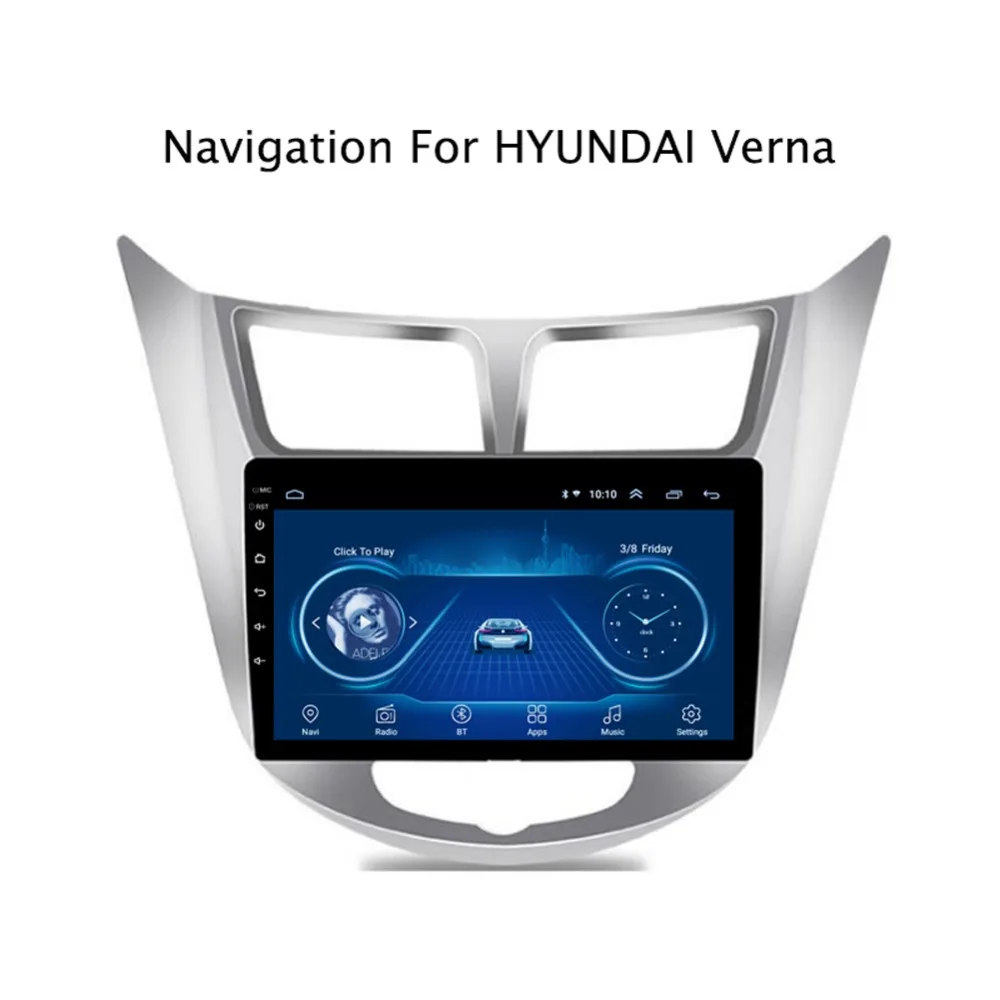 Flash Deal 9" Super Slim Touch Screen Android 8.1 radio GPS Navigation for HYUNDAI Accent solaris verna Stereo Multimedia with Bluetooth 0