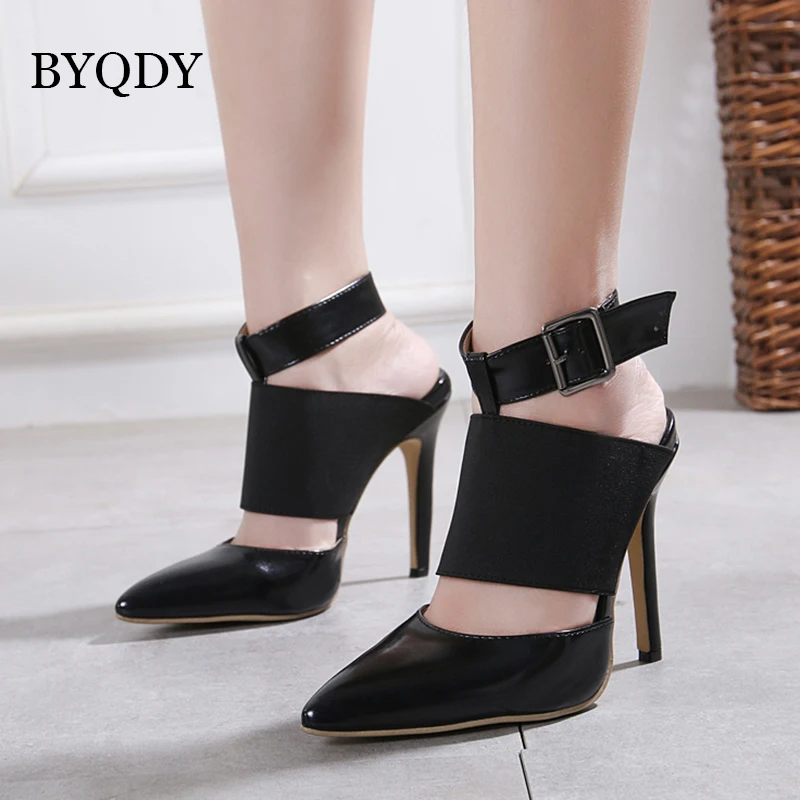 

BYQDY Free Shipping Autumn Women Pump Shoes Women High Heel Spring Shoes Black Pointed Toe Buckle Dress Women Pumps Stilettos