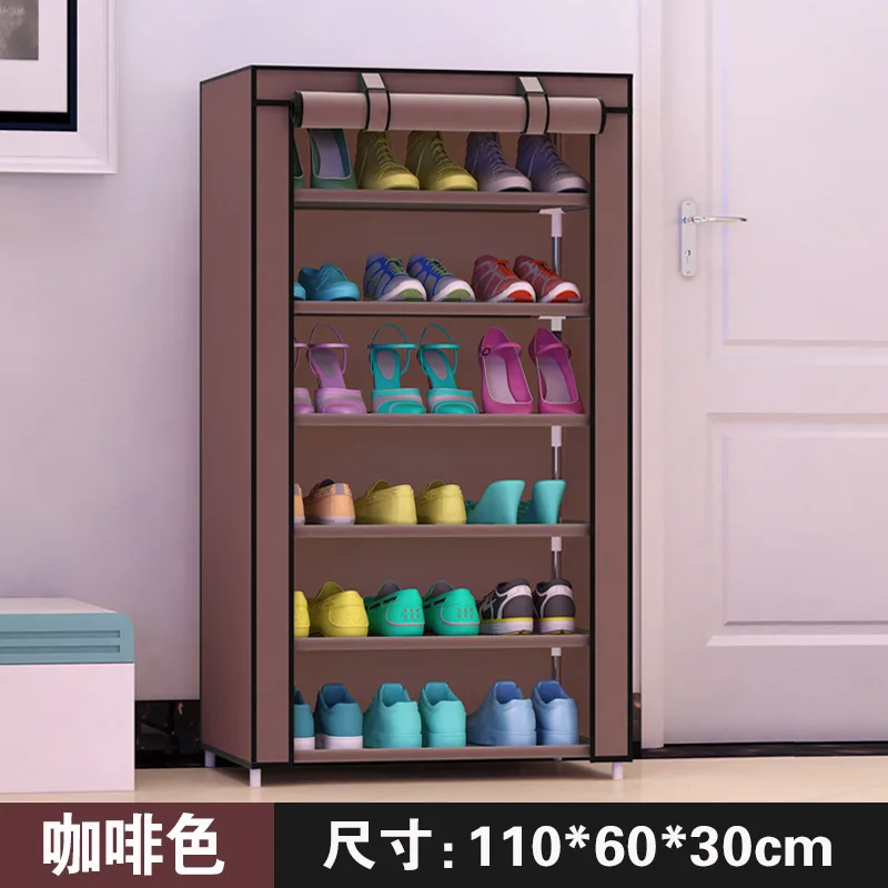 شحن مجاني 6 الطبقة غير المنسوجة صف واحد حذاء خزائن رفوف بسيطة غرفة المعيشة ديكور المنزل الحطام تخزين