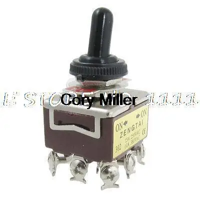 

15A/250VAC 10A/380VAC ON/ON 2 Position 3PDT Toggle Switch w Waterproof Boot