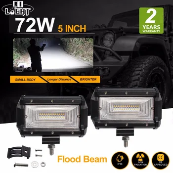 

CO LIGHT 5 inch Led Working Light 72W 12V 24V Auto Floodlight for Off Road 4X4 Lada Gaz Uaz Tractor Led light Bar