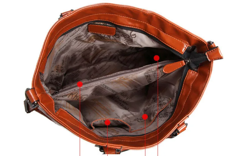 Brand Real Leather Large Capacity Handbags Casual Tote Women's Handbag Shoulder Bags For Women Feminina Messenger Bolsa Pocket