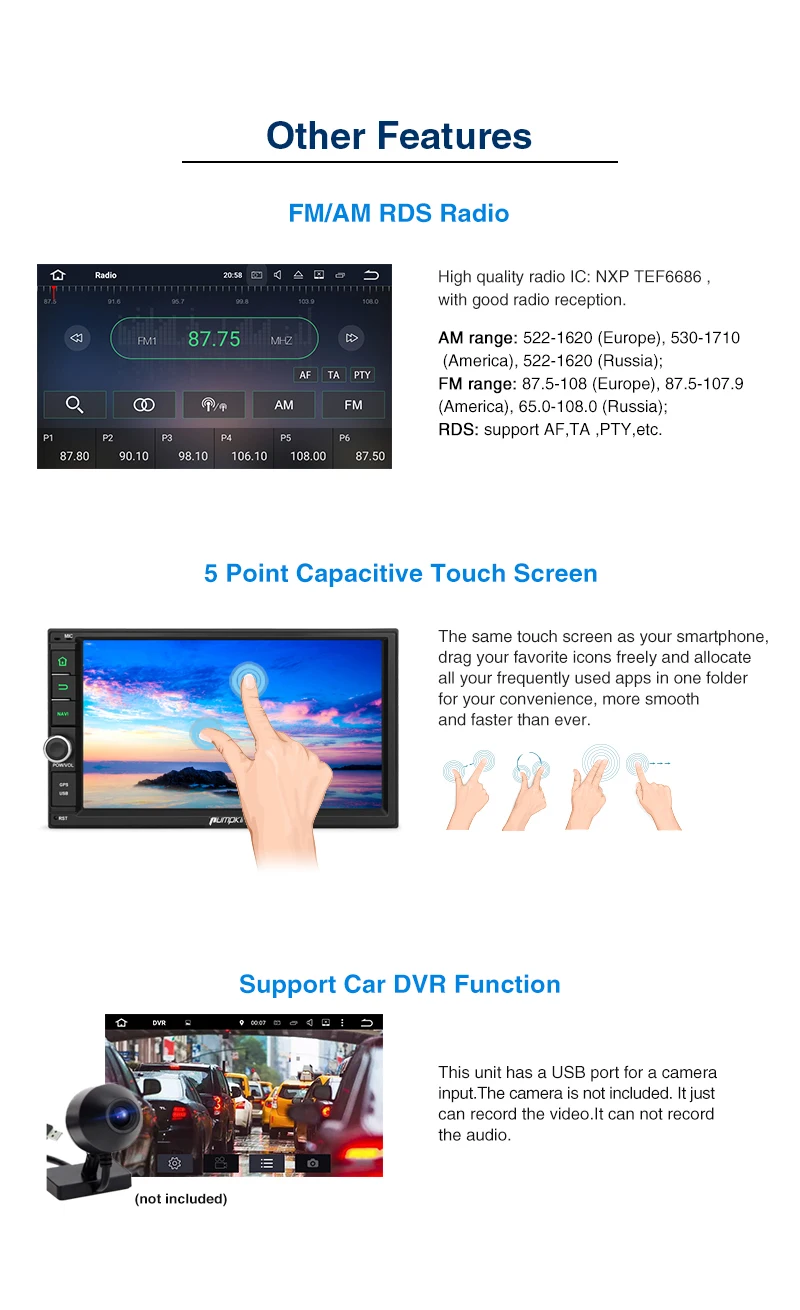 Best Pumpkin 4GB RAM 32GB ROM 2 Din7"Android 9.0 Universal Car Radio No DVD Player GPS Navigation Stereo Wifi Bluetooth DAB+ Headunit 20