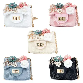 

Sell at a loss! Flower Mini Handbag Shoulder Bag PU Leather Crossbody Purse Bags for Children Girls Bags for Women