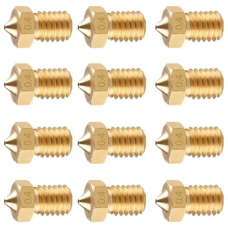 Насадка для 3d принтера, 12 шт. M6 0,4 мм латунный экструдер Печатающая головка для E3D Makerbot 3d принтер s