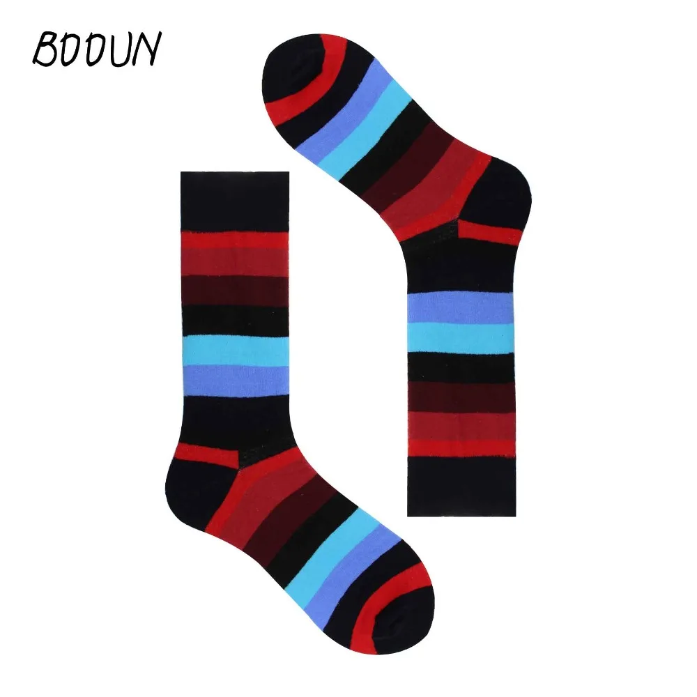 

Happy couple socks funny Colorful cotton stocks breathable casual funny style striped pattern gift