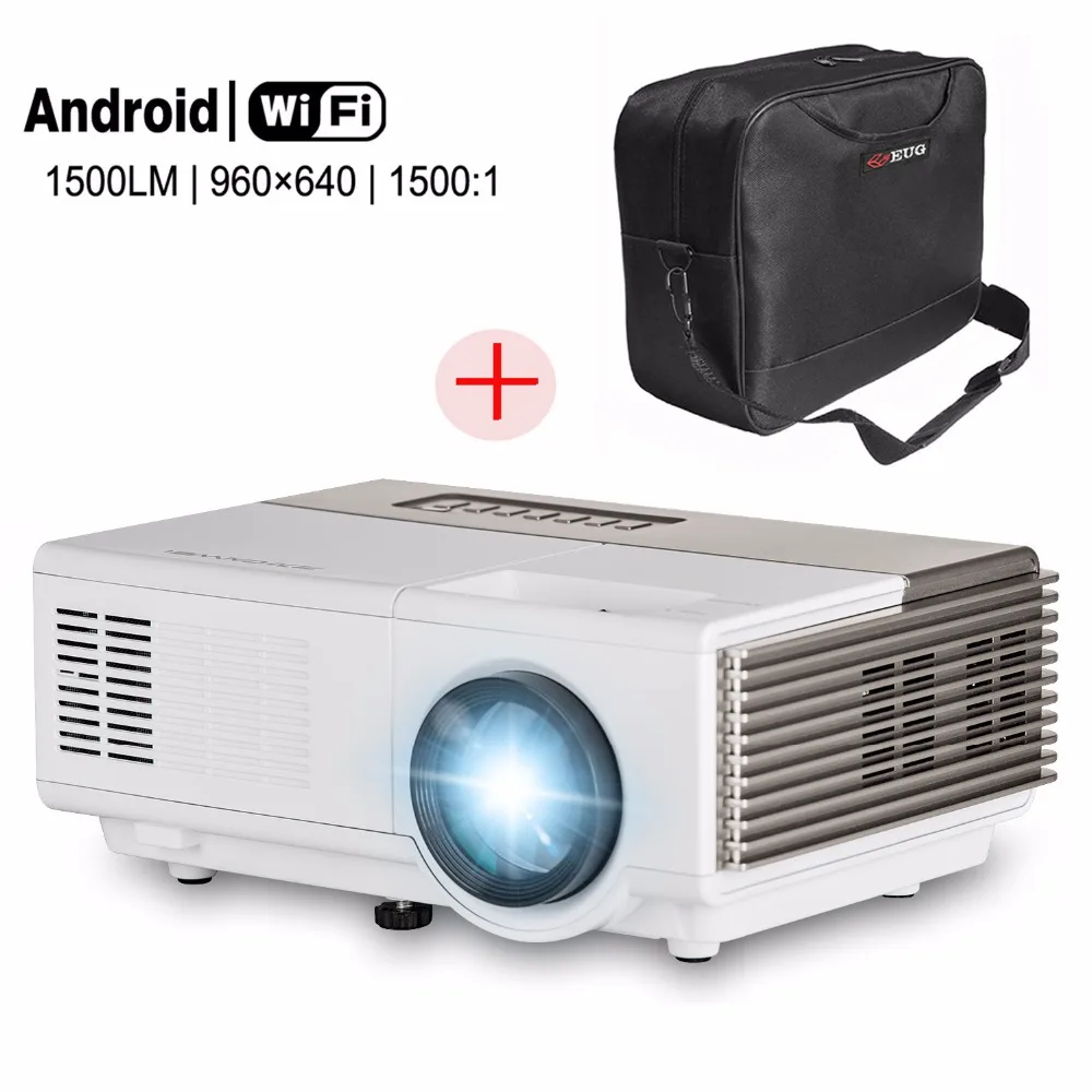 1500lm Portable Mini LED Projector 1080p WiFi Android Home Theater