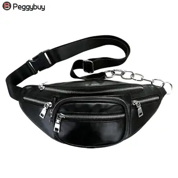 

2018 Women/Men Waist Packs PU Leather Chest Crossbody Handbags Shoulder Bags Zipper Waist Packs