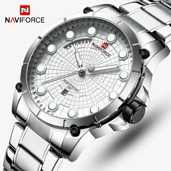 

New Watches Men Luxury Brand NAVIFORCE Men Sports Watches Waterproof Full Steel Quartz Men's Military Watch Relogio Masculino