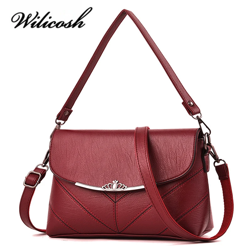 Wilicosh Vintage Women Messenger Bags Pu Leather Shoulder Bags High