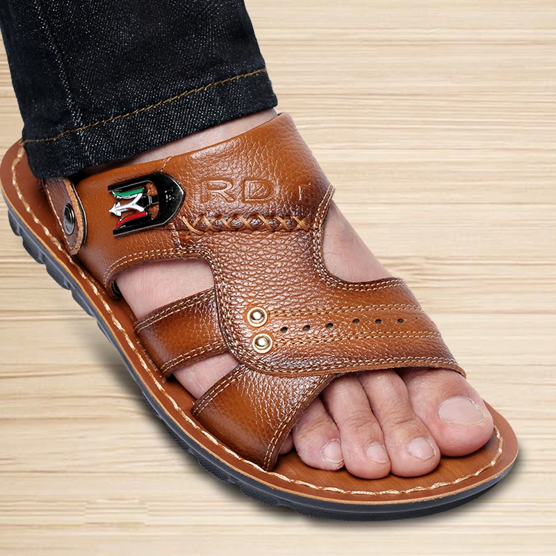 Genuine Leather Men Sandals Male Summer Shoes Outdoor Casual Sandals