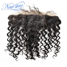 New Star Deep Wave Brazilian Virgin Human Hair Lace Frontal 13×4 Free Part With Baby Hair Knots Bleached Natural Hairline
