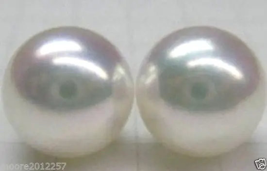 

HUGE AAA 11-12MM ROUND REAL SOUTH SEA WHITE PEARL EARRING good STUD