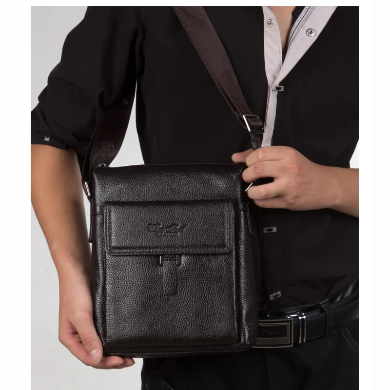 2017 New style vertical genuine leather Fashion Messenger Bag Shoulder