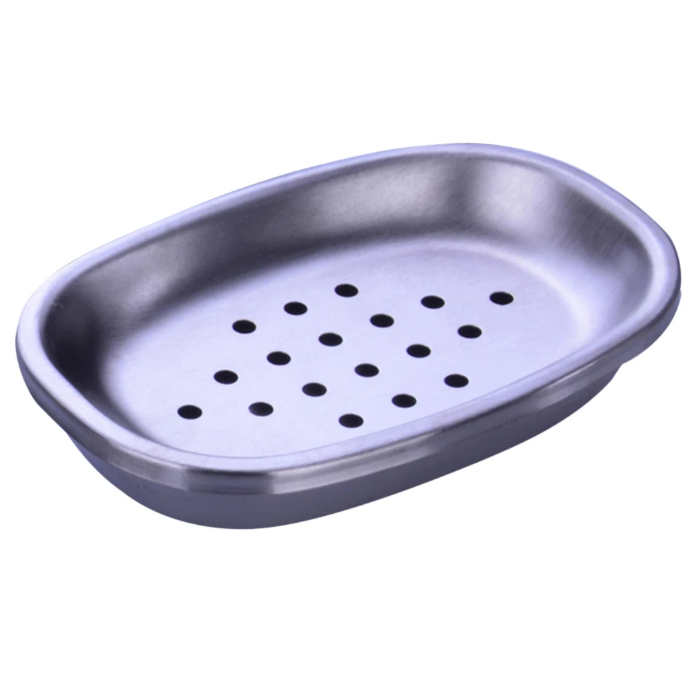 Creative Strong Stainless Steel Double Layer Soap Dish Tray with Drain