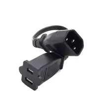 IEC 320 C14 Male Plug to USA 2Pin Female Socket Power Adapter Cable,C14 to Nema 1-15R Power Adaptor Cord,5 pcs