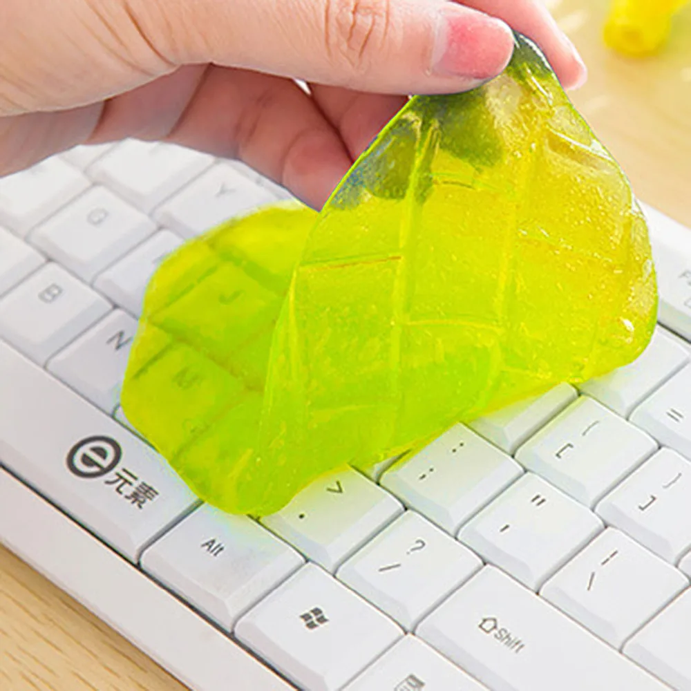 

Slimy Gel Cyber Keyboard Dust Clean Mud Cleaner Magic Universal Car Digital Products Shoes Cleaning Tools Yellow 18.5x12cm 1 PC