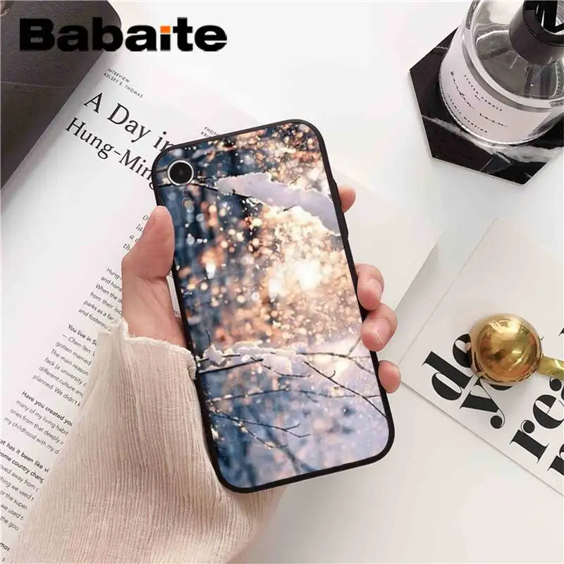 Babaite пейзаж зимний светильник Снег DIY печать PhoneCase для iPhone6S 6plus 7plus 8 8Plus X Xs MAX 5 5S XR 11 11pro 11promax