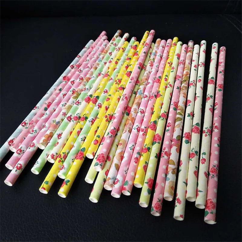 

25pcs/lot Disposable drinking paper straws for birthday party wedding christmas decoration drinking paper straws