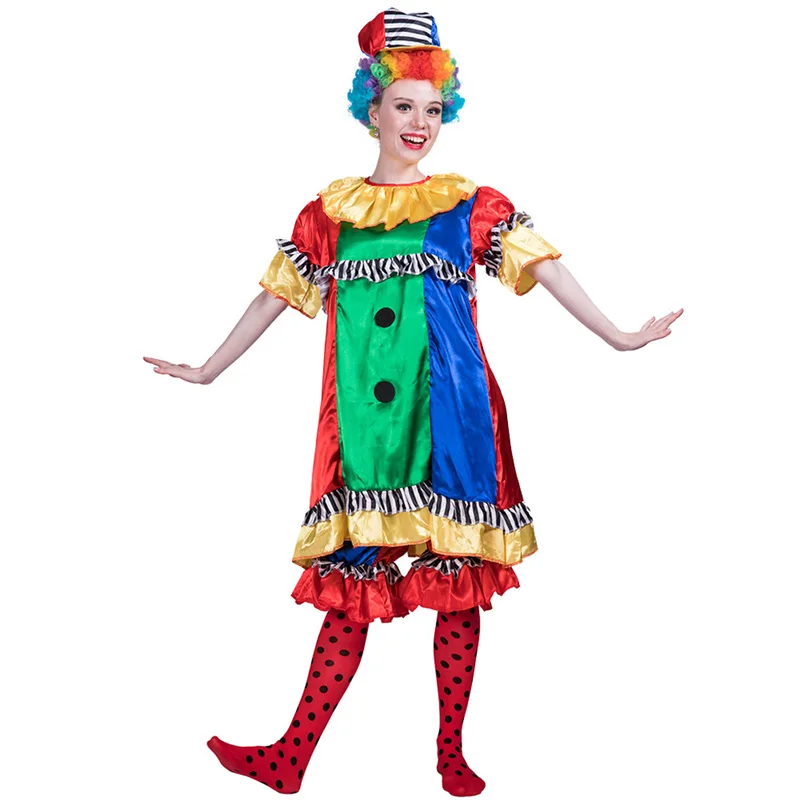 Женский сексуальный страшный клоун-клоун, милый костюм, забавный карнавальный костюм, нарядное платье для вечеринки, для женщин, взрослых, женщин, костюмы на Хэллоуин