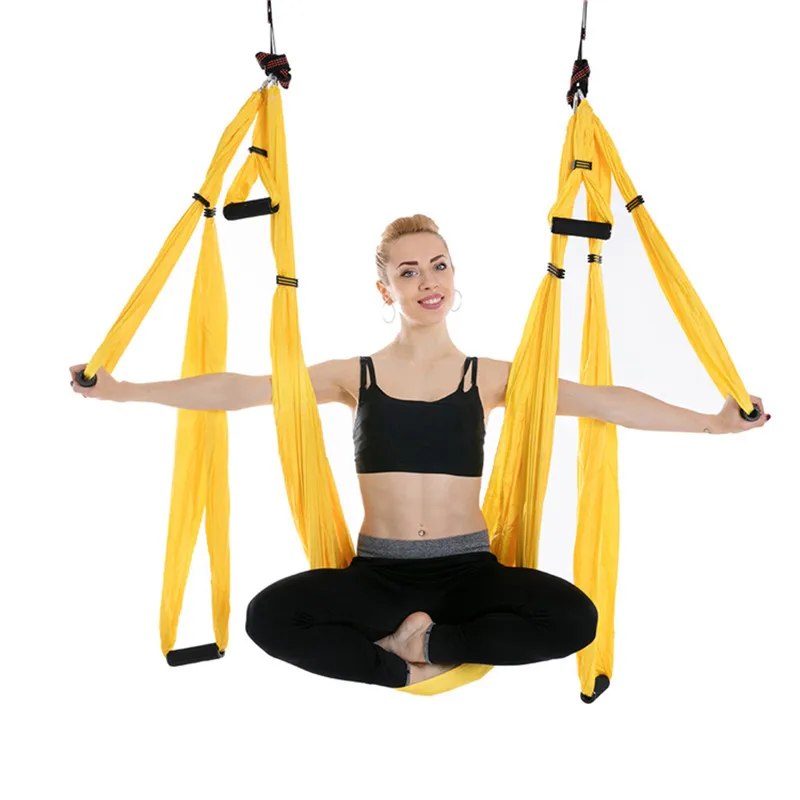 6 handle Anti-Gravity yoga hammock fabric Yoga Flying Swing Traction Device  Yoga hammock set Equipment for Pilates body shaping