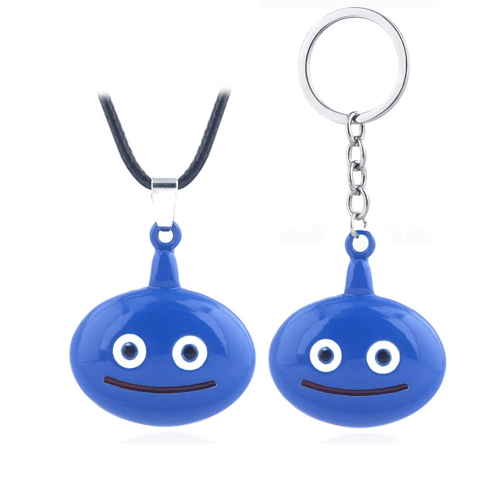 

Game Dragon Quest Warrior Kuesuto Keychain Blue Enamel Cute Slime Pendant Key Chain Women Men Choker Keyring Chaveiro Jewelry