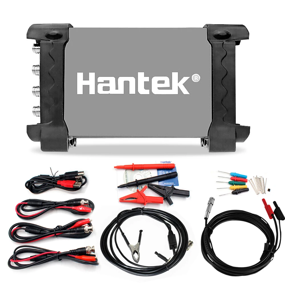 

Hantek 6204BE Car Diagnostic Oscilloscope 4 Channels 200Mhz Handheld Portable Oscilloscopes USB Multi-Function Tester
