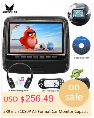 Clearance 2 Pieces 9 inch Grey Car Headrest Monitor For Car DVD Player headphones Monitor Leather Cover Video Games USB/SD/FM/Speaker 3 Clearance 2 Pieces 9 inch Grey Car Headrest Monitor For Car DVD Player headphones Monitor Leather Cover Video Games USB/SD/FM/Speaker 3