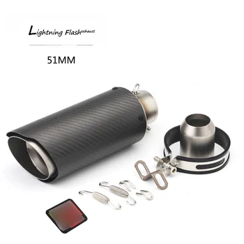 

Universal 38-51 mm Exhaust Pipe Motorcycle Carbon Fiber Escape No DB Killer for Street Dirt Bike Scooter ATV Modified
