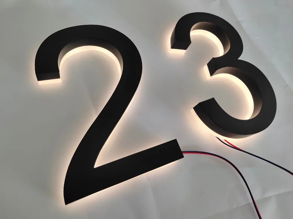 

1'' thickness brushed stainless steel house numbers and letters