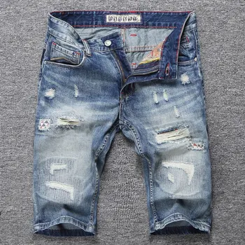 

2019 New Summer Fashion Mens Jeans Shorts Ripped Jeans For Men Denim Shorts Brand Street Youth Casual Beach Shorts Men Jeans