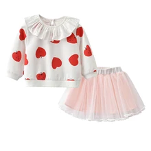Toddler Girls Clothes Skirt Set, Long Sleeve Apple Ruffle T-Shirt & Tutu Tulle Skirt 1-5Y Toddler Girls Clothes Skirt Set, Long Sleeve Apple Ruffle T-Shirt & Tutu Tulle Skirt 1-5Y