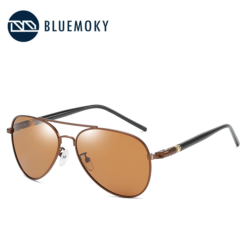 BLUEMOKY, черные авиационные солнцезащитные очки Polaroid для мужчин, фирменный дизайн, солнцезащитные очки для вождения для мужчин, поляризованные очки пилота для мужчин - Цвет линз: 003