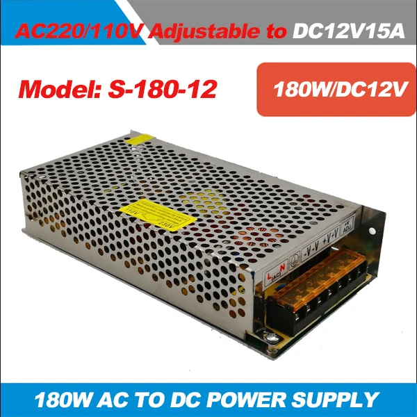 180 Вт Трансформаторы освещения AC 100 V-220 V DC/DC 12 V, 15A, переключатель Питание адаптер конвертер для Светодиодные ленты свет драйвер