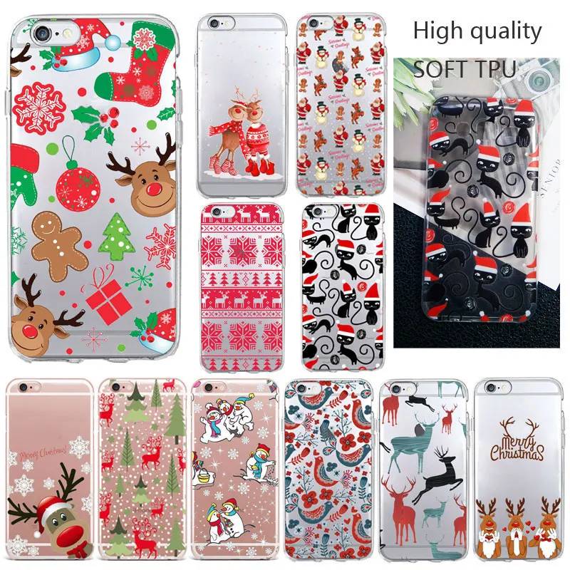 

2019 new year Gift Christmas Santa Claus Elk snowman Phone Case For huawei P8 lite P10 Plus P9 Lite mate 10 Lite Soft TPU cover