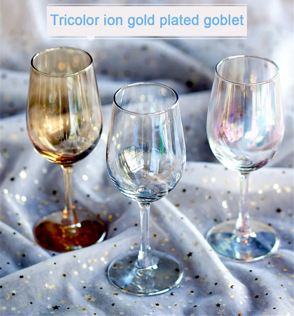 Роскошные Хрустальные стеклянные бокалы радужные золотые прозрачные бокалы для вина сок напиток шампанское бокал для вечеринок барная посуда ужин чашка 1 шт