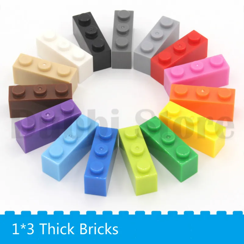 

Dubbi 1*3 DIY Building Block Thick Bricks 100g/lot about 80pcs Compatible with KNOWN BRAND Educational Toy Multicolor