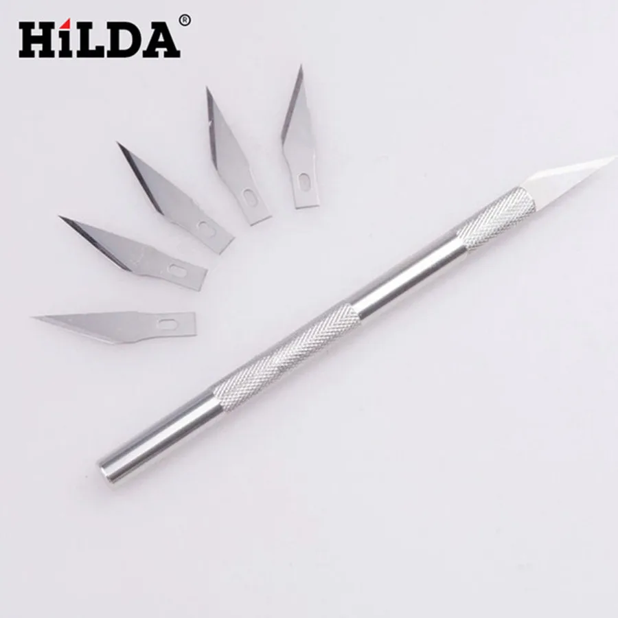 

Engraving Craft knives + 5pcs Blades Mobile Phone PCB DIY Repair Hand Tools Non-Slip Metal Scalpel Knife Tools Kit Cutter