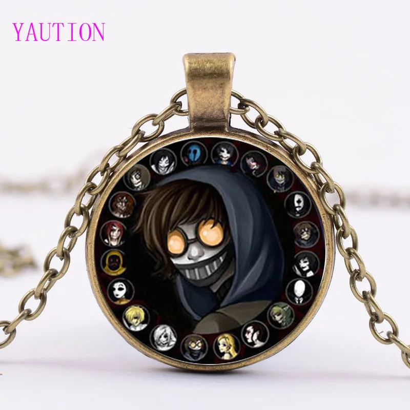 

3 Colors Anime Tokyo Ghoul Kaneki Ken Necklace Tokyo Ghoul Figures Pendants Trendy Glass Round Dome Best Friends Pendant