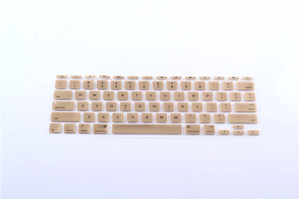 10 шт./лот, силиконовый чехол для клавиатуры macbook Air 11 дюймов, защита клавиатуры для macbook 11,6, чехол, защитная оболочка, макет США - Цвет: Золотой