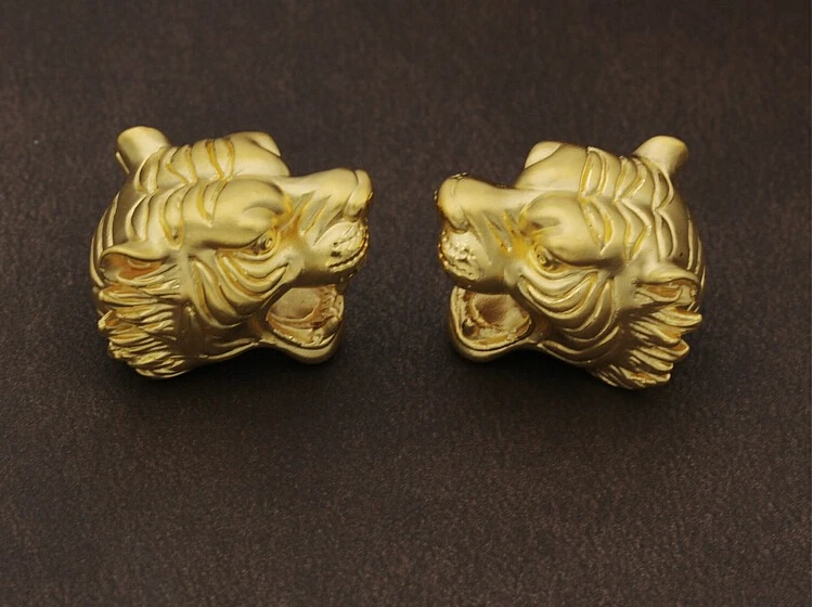 

1PCS Pure 999 24K Yellow Gold Pendant 3D Fashion Leopard Head Bead Pendant