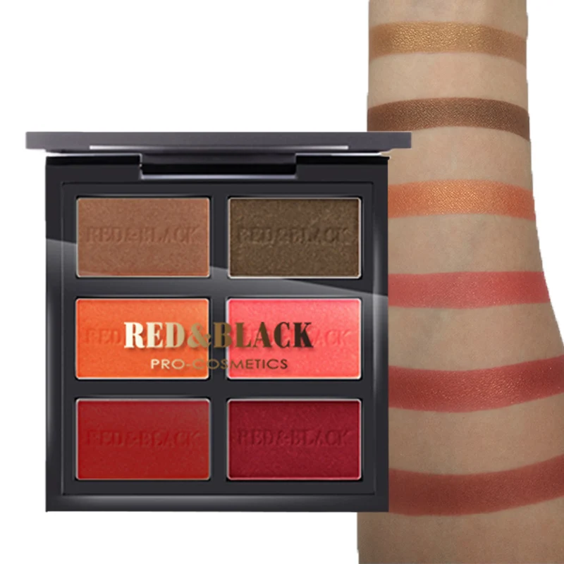 Red&Black Glitter eyeshadow palette 6Colors Matte EyeShadow palette Glitter eye shadow MakeUp