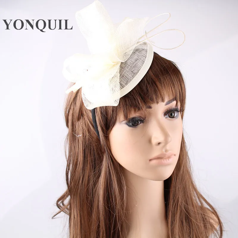 

17 Colors generous ostrich quill adorn hat sinamay party hair fascinators hat base headpiece wedding accessories dance FNR151127