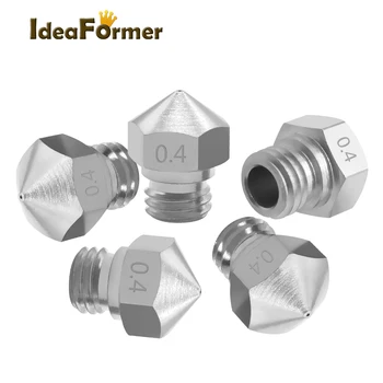 

5pcs 3D printer Reprap Makerbot2 M7 screw stainless steel MK10 Nozzle 0.2/0.3/0.4/0.5/0.6/0.8mm For 1.75mm Filament Screw thread