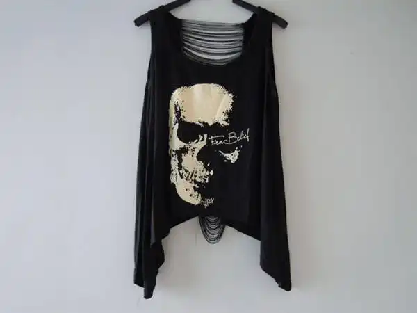 Женские безрукавки blusa regata дамское бюстье бренди мелвиль выдалбливают череп печатных топики кружева жилет для женщин F390 - изображение